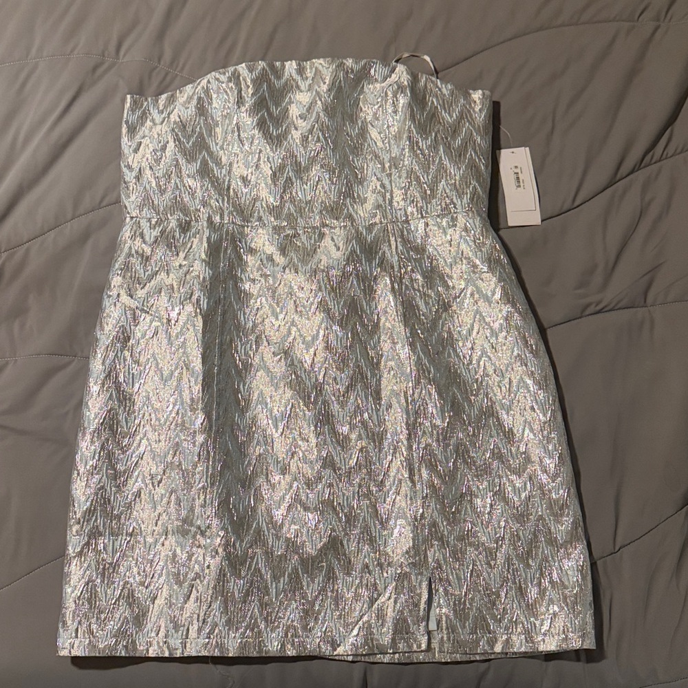 Nordstrom Silver Strapless Dress